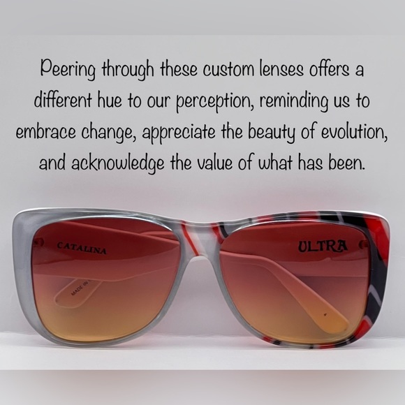 ULTRA CATALINA 4-STRIPED SUNGLASSES VTG 80’s-NEW CUSTOM “Berkos Designs” Lenses - Picture 3 of 17